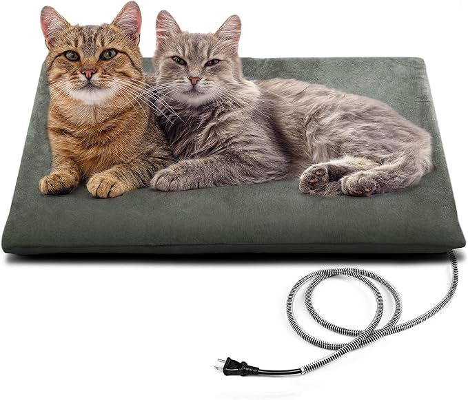 PETNF Outdoor Heating Pad for Cats, Pet Heating Pad for Outdoor Cat House,Safe Electric Cat Warming Pad,Waterproof Heated Cat House for Outside Feral Cat Animal,Outdoor Heat Cat Dog Bed Mat, 20"X16"