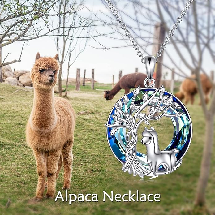 TOUPOP Tree of Life Animal Necklace 925 Sterling Silver Crystal/Abalone Shell Animal Pendant Jewelry Birthday Mothers Day Gifts for Women Mom Wife Her