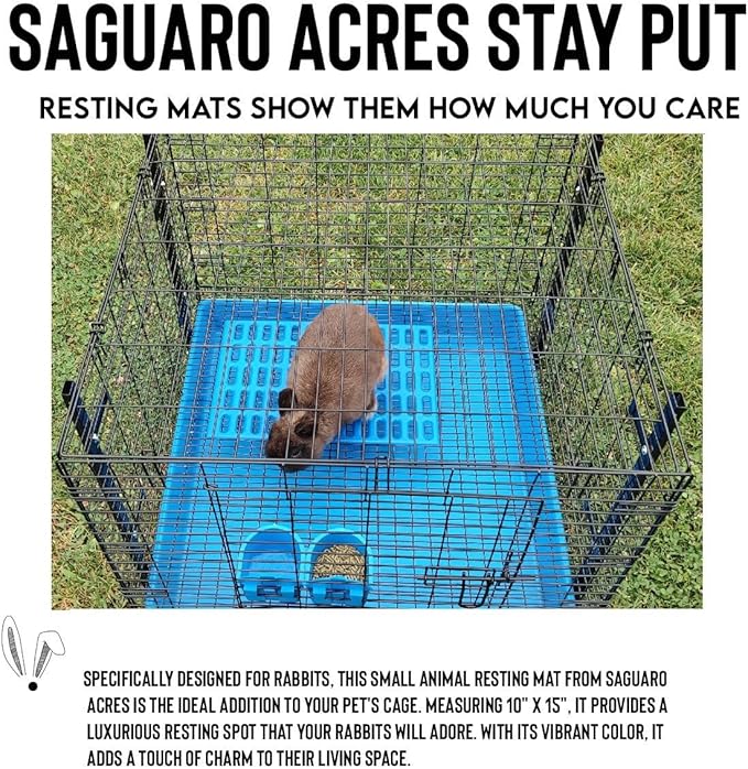 Saguaro Acres Rabbit and Small Animal Cage Resting Mat for Wire Floored Cages - Pack of 6 (Pink and Blue)