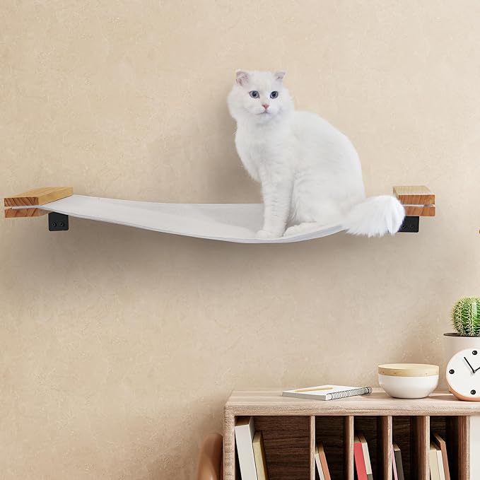 Cat Wall Hammock | Cat Shelf and Perches for Wall | Cat Bridge | Modern Cat Wall Furniture for Indoor Cats | Wall Mounted Cat Hammock Bed for Sleeping, Playing, and Lounging - Cat Shelves