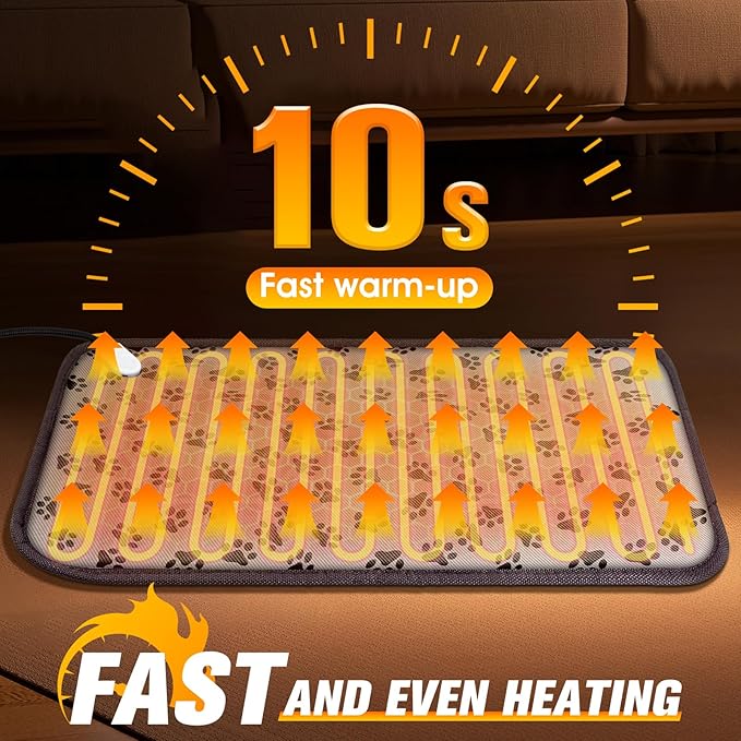 Pet Heating Pad, Upgraded Dog Cat Heating Pad, Outdoor & Indoor Heating Pad for Cats, Waterproof Self Dog Heating Pad with 9 Adjustable Temperature, Electric Pet Heating Pads for Cats and Dogs