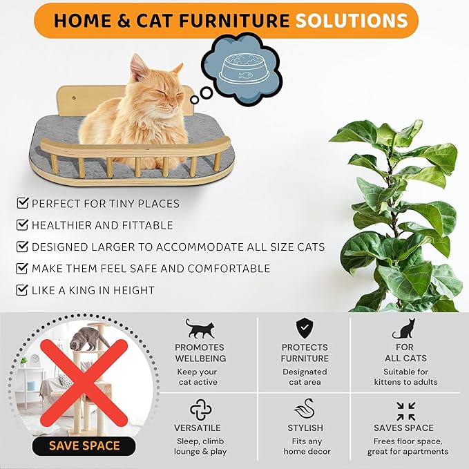 Large Cat Wall Shelves + 3 Cat Wall Steps, Cat Tree, Cat Corner Shelf, Cat Shelf, Cat Bed, Cat Scratcher, Cat Wall Furniture, Cat Wall Shelf, Cat Window Perch, Cat Hammock, Cat Scratching Post