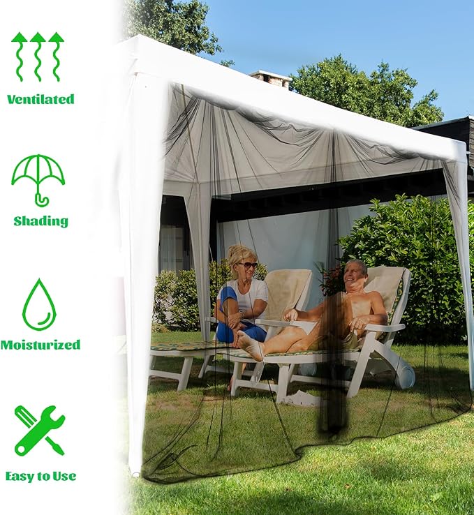 60x10Ft Mosquito Netting,Fly Insect Bird Net Garden Mesh Screen Barrier for Patio,Balcon,Porch,Gazebo,Canopy,Camping,Umbrella,Protecting Vegetables Fruits Plants(Black)