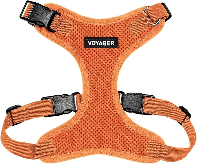 Voyager Step-in Lock Pet Harness - All Weather Mesh, Adjustable Step in Harness for Cats and Dogs by Best Pet Supplies - Orange, M