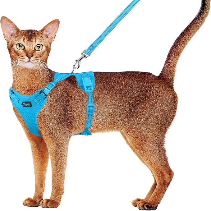 Supet Cat Harness and Leash Set for Small to Large Cats Adjustable Cat Vest Harness with Reflective Trim Universal Cat Leash and Harness for Cats/Puppies