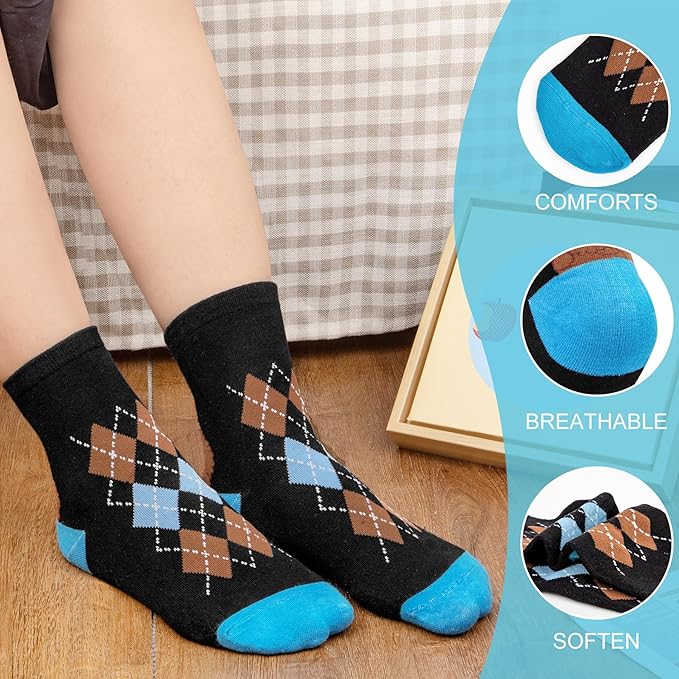 6 Pairs Women's Cute Cat Socks, Funny Novelty Animal Print Crew Cotton Socks Christmas Gifts for Women Girls