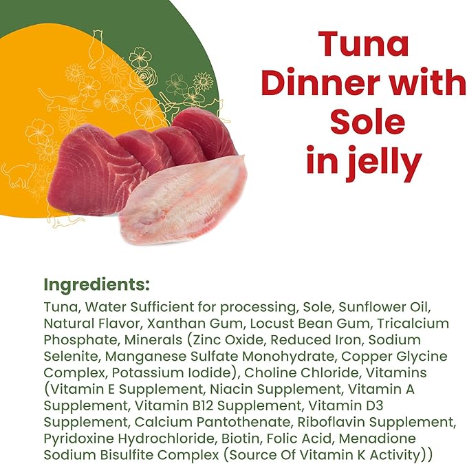 Almo Nature HQS La Cucina Wet Cat Food Pouch Tuna Dinner with Sole in jelly 1.94 oz (Pack of 12)