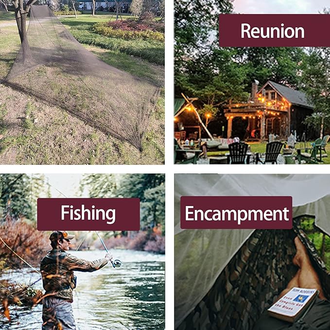 Aventik EDSRDLUZ 400 Fine Meshes Triangular Outdoor Camping Mosquito Net for Camping Bed Compact, Bug Net with Carry Bag, 94" x 67" x 55" Ideal for Double Camping Use