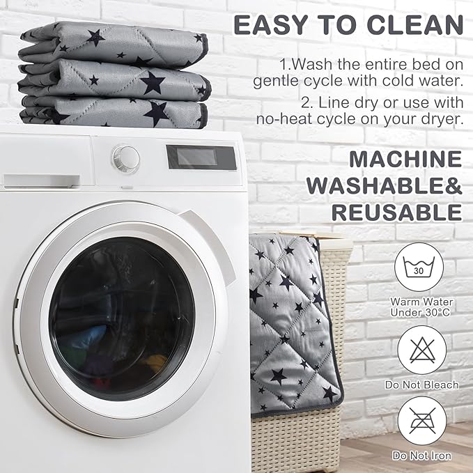 Namalu 4 Pack Self Warming Cat Bed Self Heating Cat Mat Star Pattern Soft Dog Crate Pad Thermal Pet Bed Mat Anti Slip Kennel Mat Washable Dog Cat Warming Bed for Outdoor Indoor Pet (24 x 35 Inch)