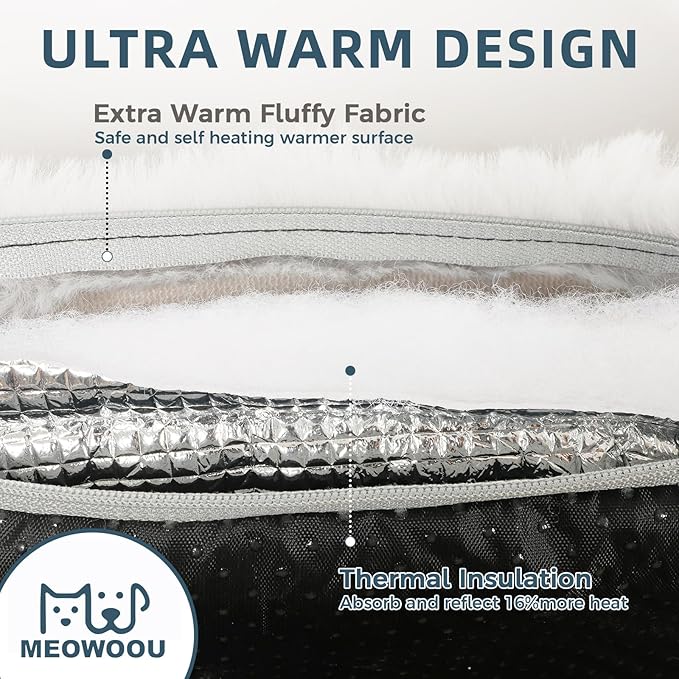 Self Warming Cat Mat Self Heating Cat Bed 24" x 18" Thermal Cat Mat Extra Warm Dog Bed Cat Beds for Indoor and Outdoor Cats Pet Heating Pad for Kittens Small Puppy Pets with Washable Removable Cover