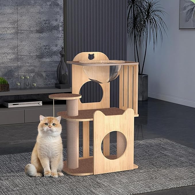 Trimmable Cat Scratching Post Carpet Covered 78.7”x15.8” Self-Adhesive Cat Tree Shelves Replacement Parts Mat Cat Scratcher for Cat Tree Shelf Steps Couch Furniture DIY Protector(Brown)