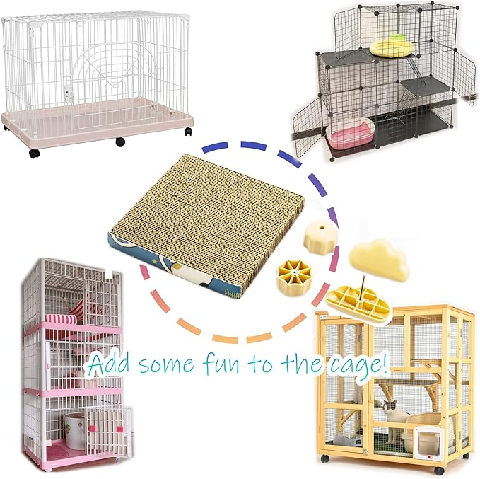 Cat Scratching Post for Cage 40X10CM, Cage Wall Mounted Cat Scratcher, Cardboard Scratcher, SCR-40X10CM-3.3CM