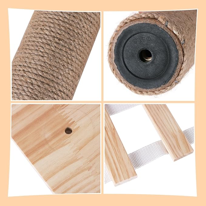 Cat Wall Furniture Cat Wall Shelves, Large Cat Climbing Shelves Set of 7 Wall Mounted Cat Furniture, with Cat Apartment, Cat Scratching Post, Perches Platform, for Cat Climbing & Resting