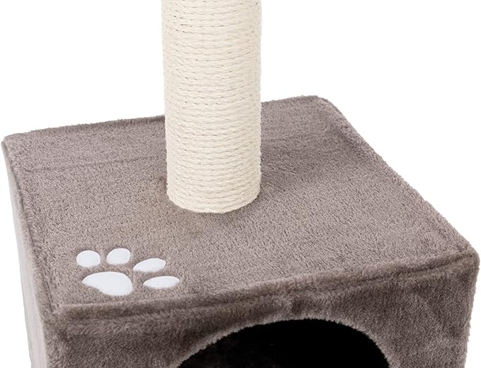 TRIXIE San Fernando Cat Tree with Scratching Posts, Condo, Dangling Cat Toy, 41.7-in Tall, Dark Gray