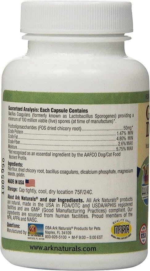 Ark Naturals Gentle Digest for Dogs & Cats, 60-Count Capsules, 5 Pack