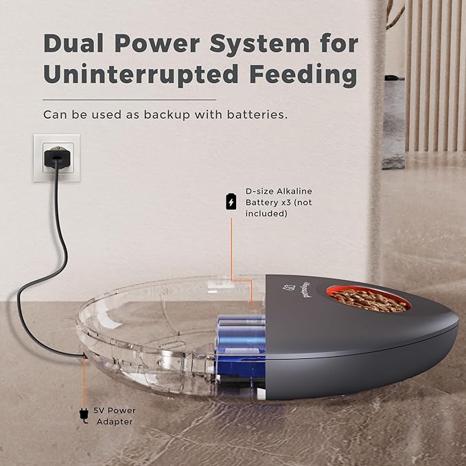 Automatic Wet Food Cat Feeder, Auto Pet Feeder Refrigerated with App Control, 5 Meals Timed Cat WiFi Feeder with Ice Pack Suitable for Both Wet and Dry Food