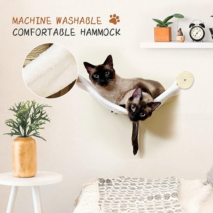 IKARE Cat Wall Shelf with Hammock,Cat Wall Shelves and Perches for Indoor, Mounted Cat Wall Hammock for Climbing, Sleeping and Playing.