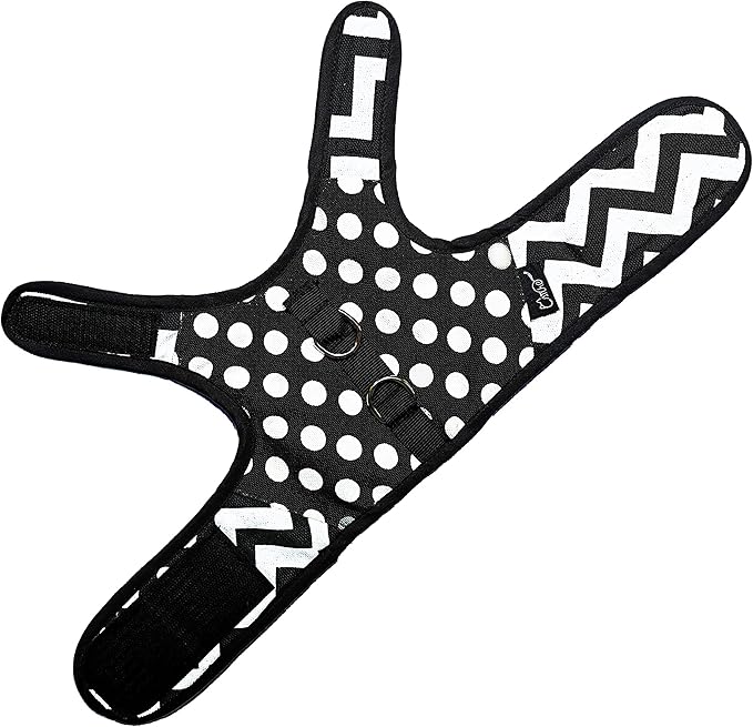 Cat Harness and Leash for Walking Escape Proof, Adjustable Cat Vest Harness, Padded Stylish Cat Walking Jackets, Polka Dot Black, Medium