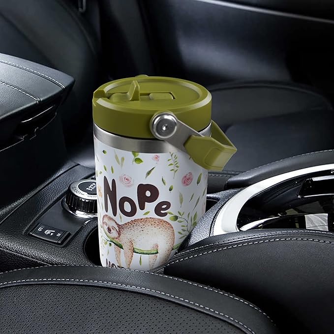 30oz Sloth Tumbler with Handle and Straw, Stainless Steel Vacuum Insulated Coffee Tumbler, Travel Mug Water Bottle, Sloth Stuff Accessories Decor, Sloth Gifts for Women & Men