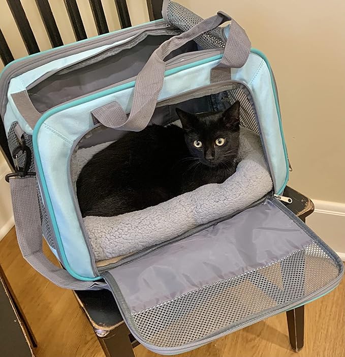 Enjoying Plush Cat Bed Mat 10" x 15" Pet Cushion with Pillow Around for Puppy Curling Sleep Cat Pad for Cat Carrier/Crate Dog Self-Warm Bed, Antiskid Bottom, Small