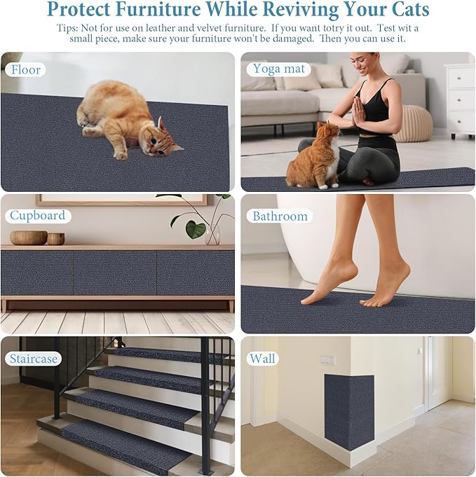 39.3"x15.8" Cat Scratch Couch Furniture Protector, Trimmable Cat Scratching Mat, Self-Adhesive Cat Scratch Pad Post Furniture Protectors from Cats Claws Scratching