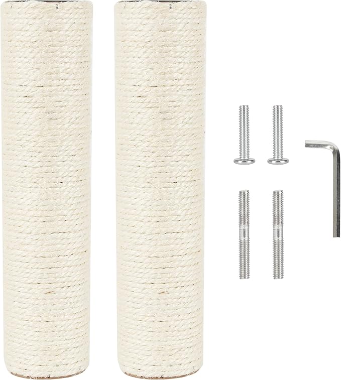 2.9in 7.4cm Diameter Cat Tree Replacement Post Parts Sisal Scratching Pole (M8, 30cm/11.8in)