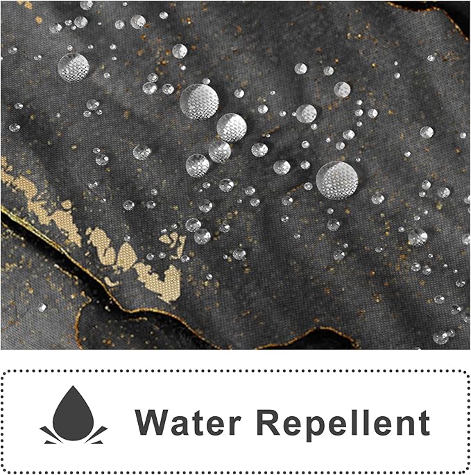 AWERT Dreamy Ink Art Black Glod Marble Shower Curtain for Bathroom Modern High Definition Printing Waterproof Shower Curtain with Hooks Bathroom Decor 60x72inch