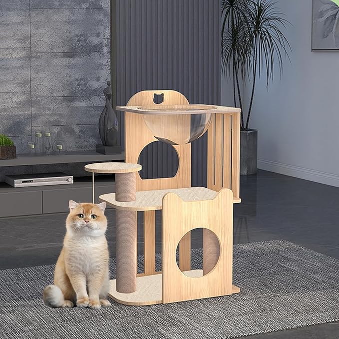 Trimmable Cat Scratching Post Carpet Covered 78.7”x15.8” Self-Adhesive Cat Tree Shelves Replacement Parts Mat Cat Scratcher for Cat Tree Shelves Steps Couch Furniture DIY Protector(Beige)