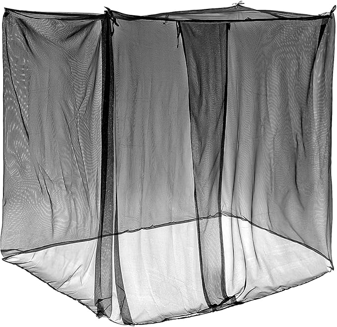 4 Corners Mosquito Net for Mosquiteros para Camas Bed Canopies Netting Bed Drapes Rectangular Mosquito Mesh for Camping Home Outdoor Travel Dormitory(Black,L75 X W79 X H67 Inch)