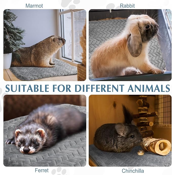 4 Pack Self Heating Cat Pad 16 x 20 Inch Self Warming Cat Bed Non Slip Warm Dog Pad Mat Washable Pet Kennel Pad Crate Bed Mat Removable Cover Cat Blanket for Indoor Outdoor Pets(Gray)