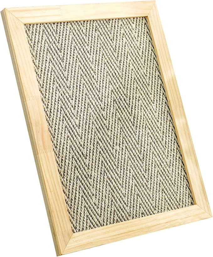 Wood Sisal Cat Scratching Pad,Cat Scratching Post,Cat Wall Scratcher,Sisal Cat Scratcher for Indoor Cats Adults,Cat Scratching Bed,Large Frame Scratching Vertical Horizontal