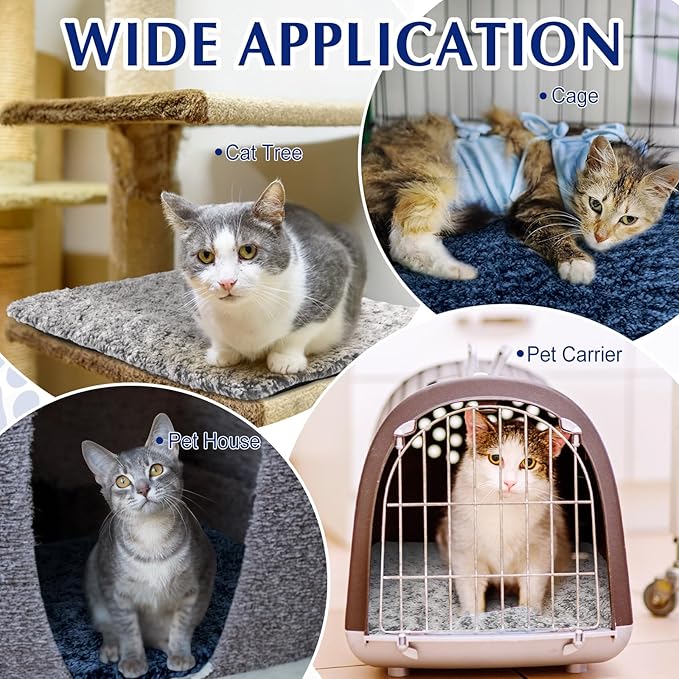 4 Pack Self Warming Cat Pads Self Heating Cat Mat Thermal Pads for Small Dogs Washable Pet Kennel Pad Crate Bed Mat with Removable Covers for Indoor Outdoor Pet