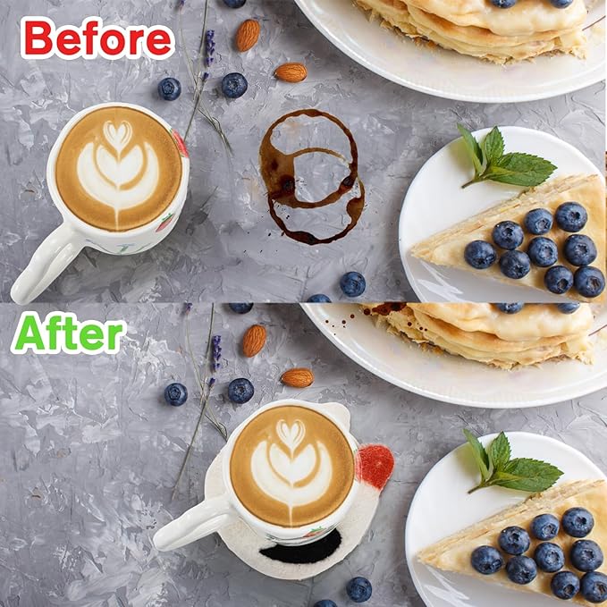 4 Pack Felt Cat Coasters, Durable Wool Cute Cat Themed Cup Coasters for Drinks, Creative Funny Cartoon Moisture Absorbent Mugs Mats Pads for Cats Lover, Home Decor, Table Protection