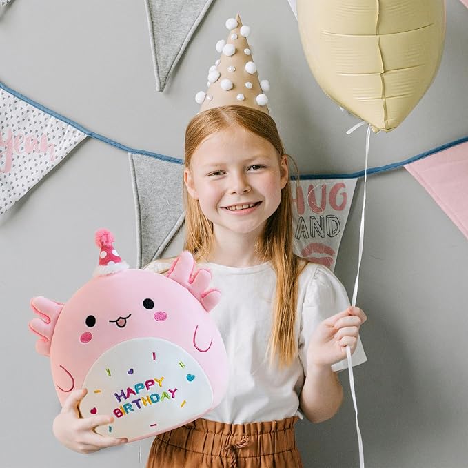 Axolotl Plush Adorable Axolotl Stuffed Animals Soft Birthday Gift Axolotl Plushies Pillow for Kids Boys Girls Pink 8 inch