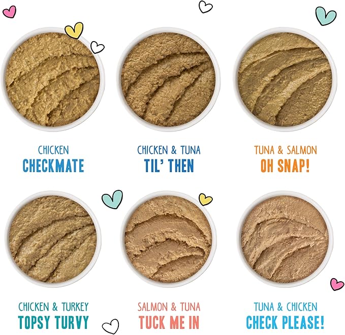 B.F.F. Play - Best Feline Friend Paté Lovers, Aw Yeah!, Swipe Right Delight Grain-Free Natural Wet Cat Food Variety Pack, 2.8oz Can (Pack of 18)