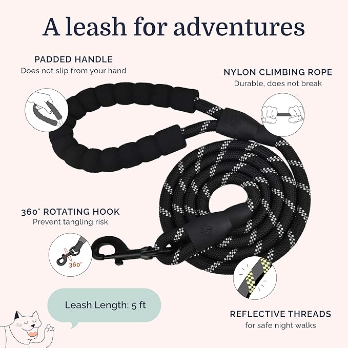 Hepper Cat Harness and Leash Escape Proof Set - Black Tactical Cat Harness with Reflective Safety Strips - Kitten or Cat Vest/Cat Jacket/Cat Walker (XXS)