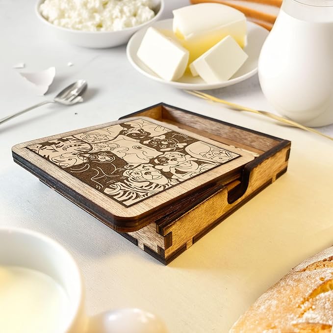 02 Staffordshire Terrier Dog Puzzle Wooden Coaster Set - Interlocking Jigsaw Drink Mats with Laser-Cut Design for Pet Lovers (Staffordshire Terrier Set of 2)