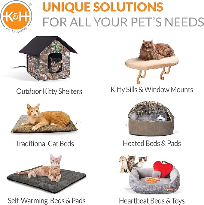 K&H Pet Products EZ Mount Window Bubble Pod Kitty Sill Window Sill Cat Bed Cat Perch, Cat Hammock with Lookout Bubble Window Tan 27 X 20 Inches
