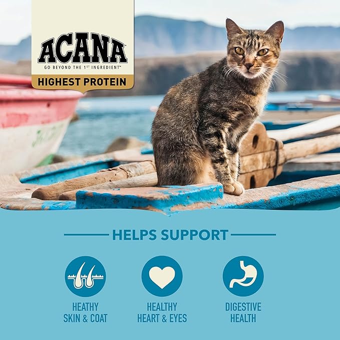 ACANA Highest Protein Dry Cat Food, Wild Atlantic, Grain Free Saltwater Fish With Freeze-Dried Liver Recipe, 4lb