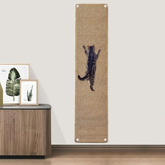 70.9"x 15.8" Thickened Extra Large Cat Wall Climbing Carpet, Cat Climbing Wall with 10pcs Fixed Nails for Indoor Cat Exercise,Cat Wall Scratcher,Wall Climbing Cat Carpet (Camel)