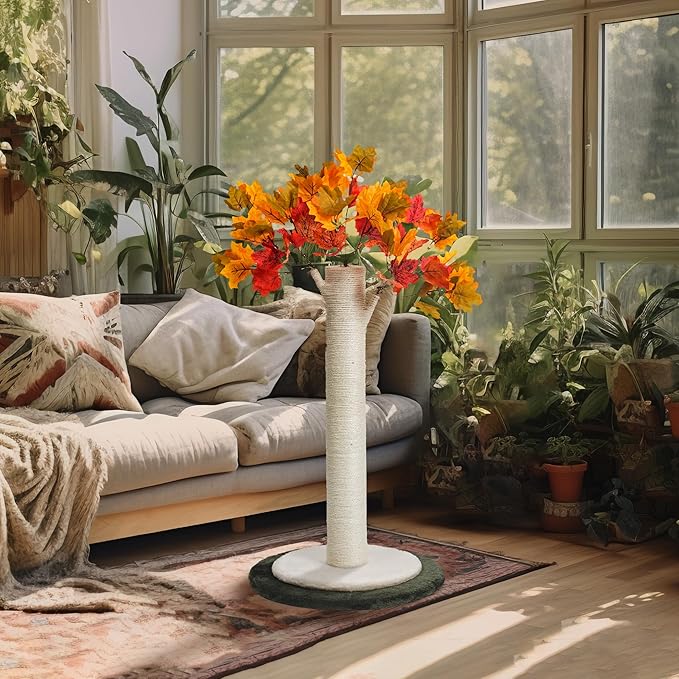 35 inch Cat Scratching Posts for Indoor Cats Tall Cat Scratch Post Wrapped Sisal Rope Large Plam Tree Scratching Post for Kittens and Large Cats