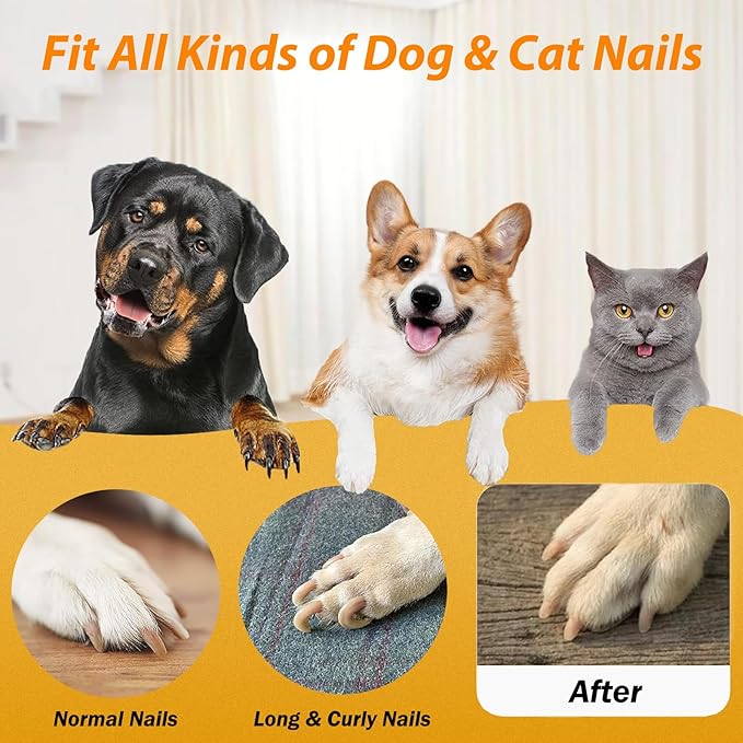 Anti-Clogging Dog Nail Grinder Replacement Head, Faster Cooling Pet Nail Grinding Bit with Steel Brush Compatible with Casfuy & Many Brands for Small Medium Large & Anxious Dogs - Don't Cover It