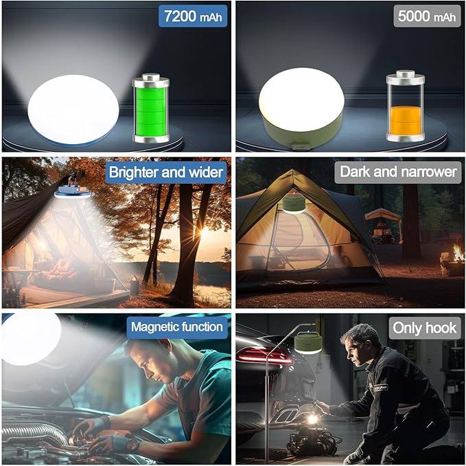 4000LM LED Hanging Camping Lantern Rechargeable Essentials, 200W Outdoor Camping Tent Lights for Camping Decor, Waterproof Backpacking Lanterns for Power Outages, Emergency, Hurricane, Hiking