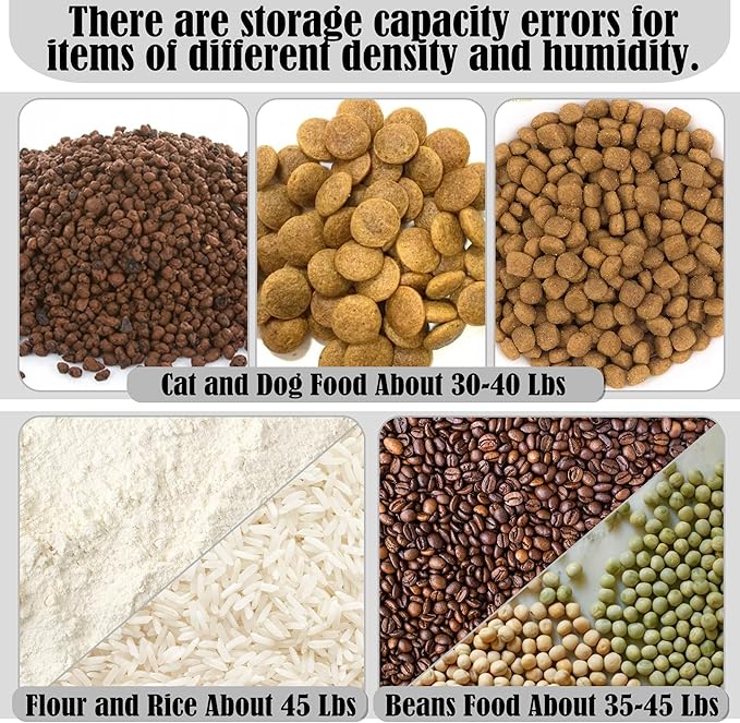 12-45 Lbs Dog Food Storage Container, Collapsible Pet Food Container with Spinner Wheels Scoop and Measuring Cup, Airtight Multifunctional Food Storage Container for Rice Dog Cat Pet Kitchen Dry Food