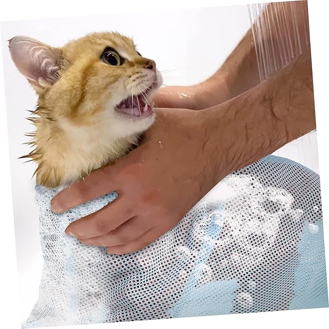 Adjustable Cat Bathing Multifunctional Breathable Cat Washing with Muzzle for Safe Shower and Nail Trimming for Cat Grooming and Care