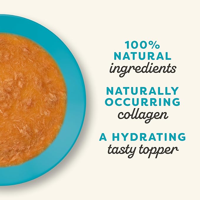 Applaws Natural Bone Broth Wet Cat Food Topper, Limited Ingredient Bone Broth for Cats, Real Protein Wet Food Topper for Cats, Tuna Fillet Bone Broth Topper (12 x 3oz Spout Pouches)