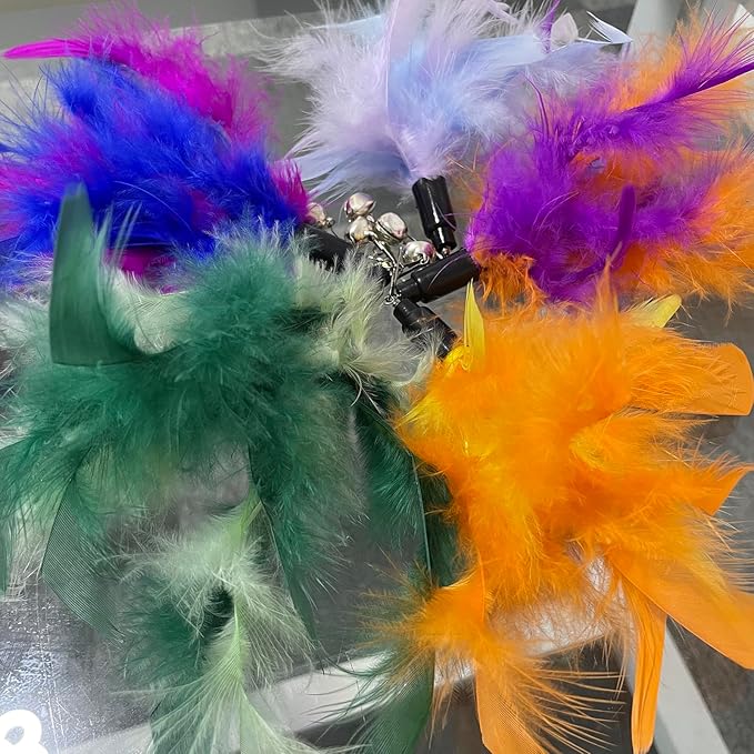 AcceLeah Cat Worm Toy Refills Cats Teaser Toys Wand Replacement,Cat Worms and Dragonfly Refill,Cat Wand Toy Assorted Teaser Refills with Bell (11 Pcs)