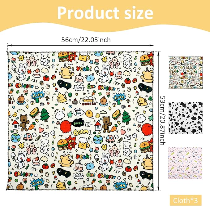 3PCS Cat Grooming Wrap, Self Adherent Cloth Cat Wrap for Cutting Nails, Cat Swaddle Wrap for Cleaning Ear Brushing Teeth, Multifunctional Cat Restraints Bag for Holding Cat to Non-Bite/Scratch/Runaway