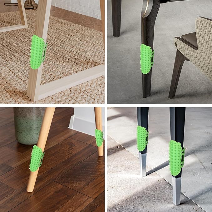 2PCS Cat Self Groomer Brush, Adjustable Cat Face Scratcher Silicone Cat Combs Cat Massager for Climbing Frames Table Legs Long and Short-Haired Kitten Cats(Green)