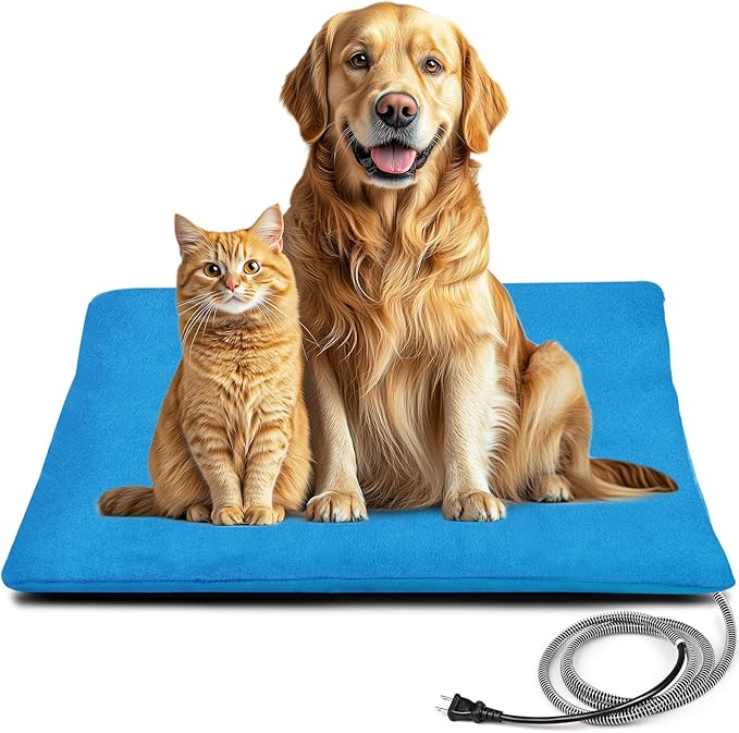 Outdoor Pet Heating Pad for Cats, Pet Heating Pad for Cats Outside, Waterproof Cat Warming Pad, Heated Cat Dog Bed Electric Heating Blanket, Feral Cat Heating Pad Heated Mat for Dog Cat House, 24"x36"